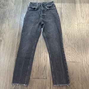 BDG Urban Outfitters Dillon High Rise Straight‎ Leg Black Wash Distressed Jeans